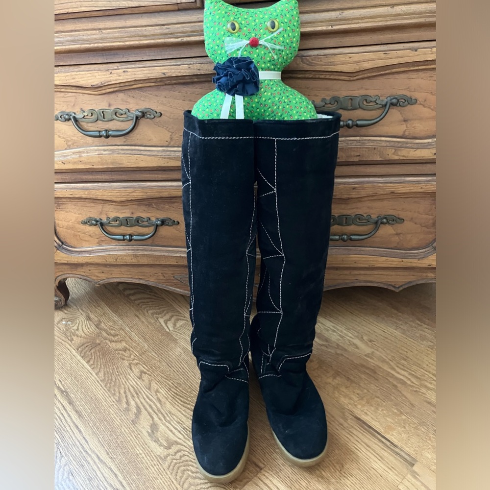 Suede Over the Knee Fleece Lined Boots
